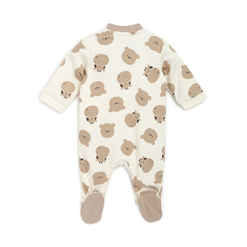 Infants Natural Printed Front Opening Babysuit image number 1